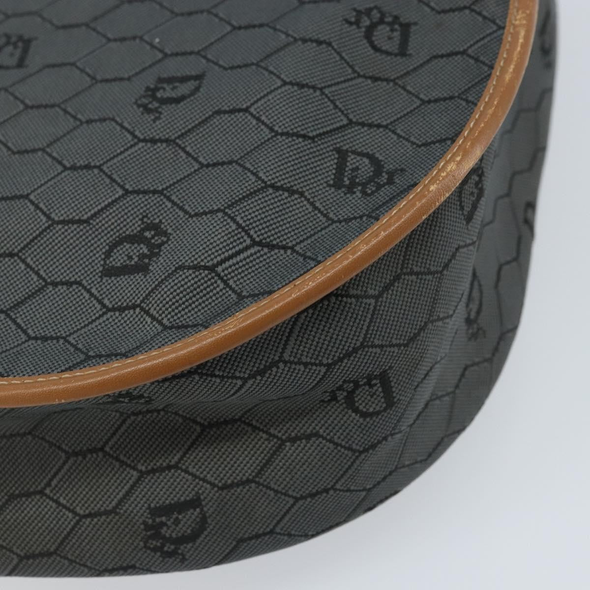Christian Dior Vintage Honeycomb Flap Canvas And Leather Black Canvas Shoulder Bag Bag (Pre-Owned)