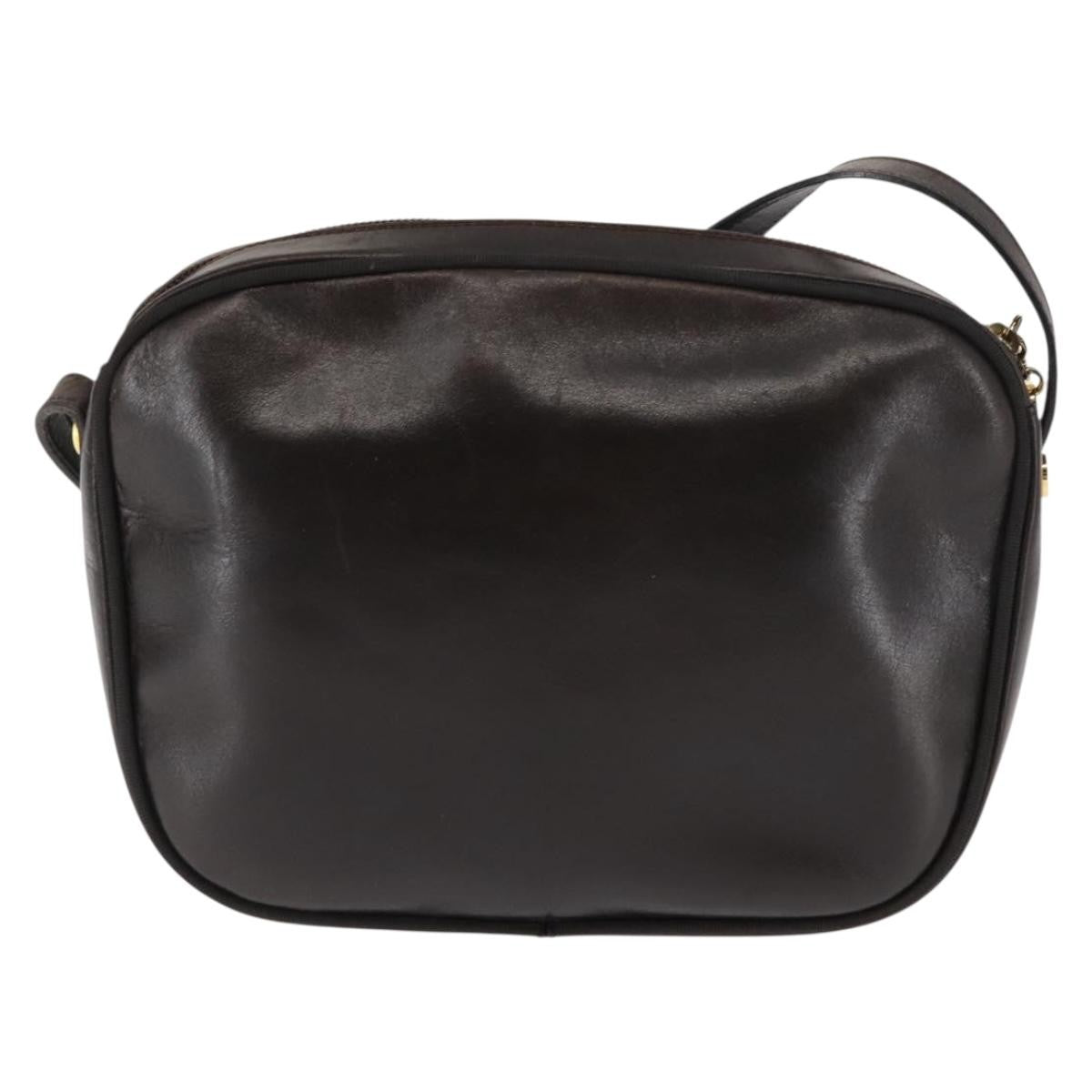 Salvatore Ferragamo Vara Bow Camera Leather Brown Leather Shoulder Bag Bag (Pre-Owned)