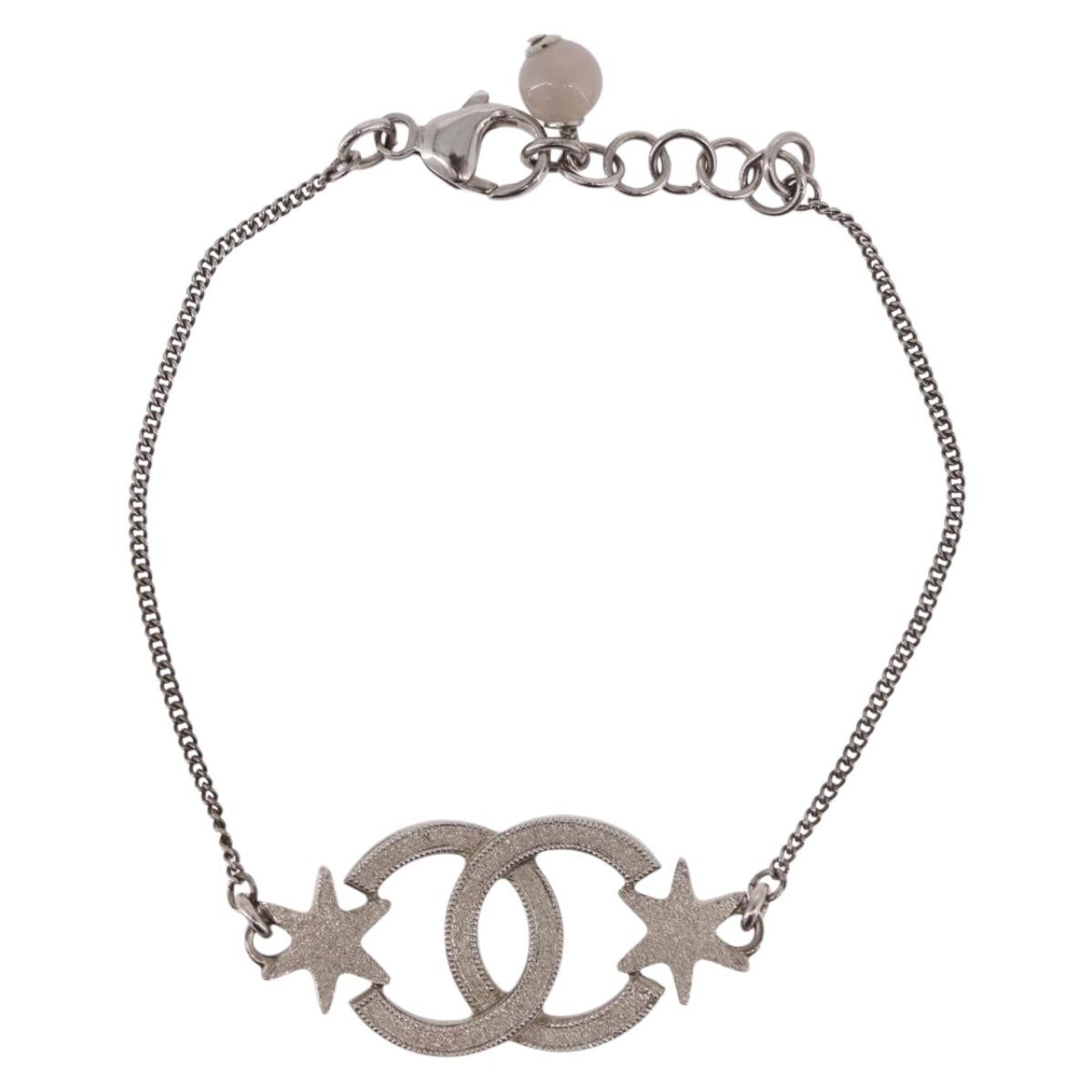 Chanel Cc Charm Metal Silver Metal Bracelet Jewelry (Pre-Owned)
