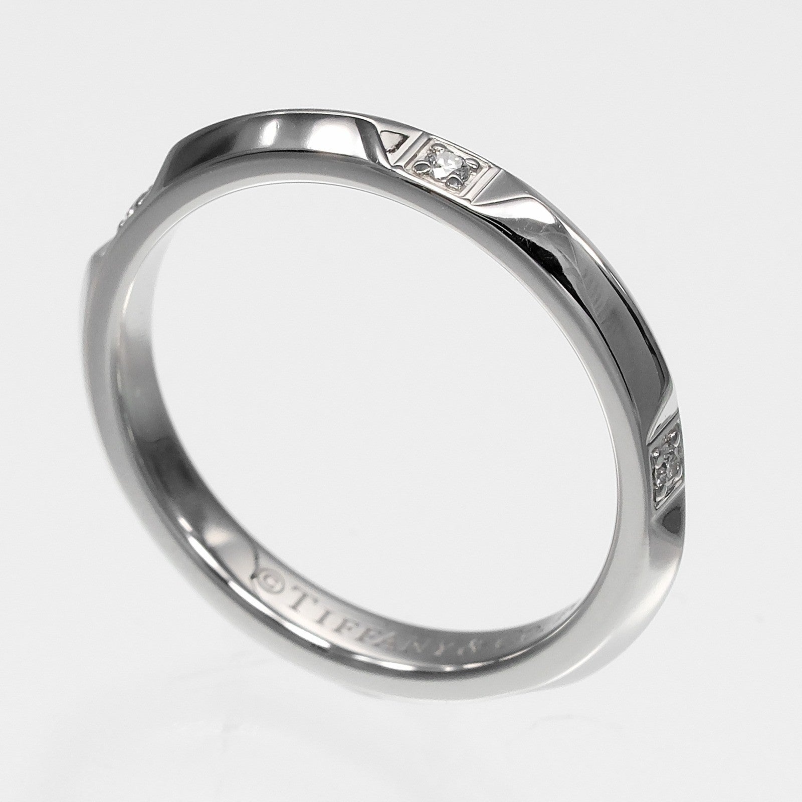 Tiffany & Co. True Band Platinum / 5Pdiamond Silver Platinum Ring Jewelry (Pre-Owned)