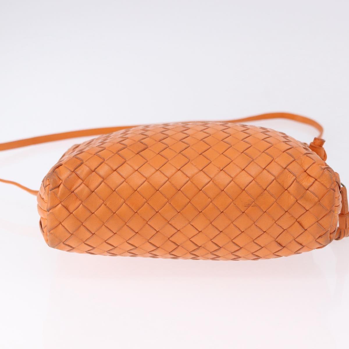 Bottega Veneta Nodini Intrecciato Nappa Orange Leather Shoulder Bag Bag (Pre-Owned)