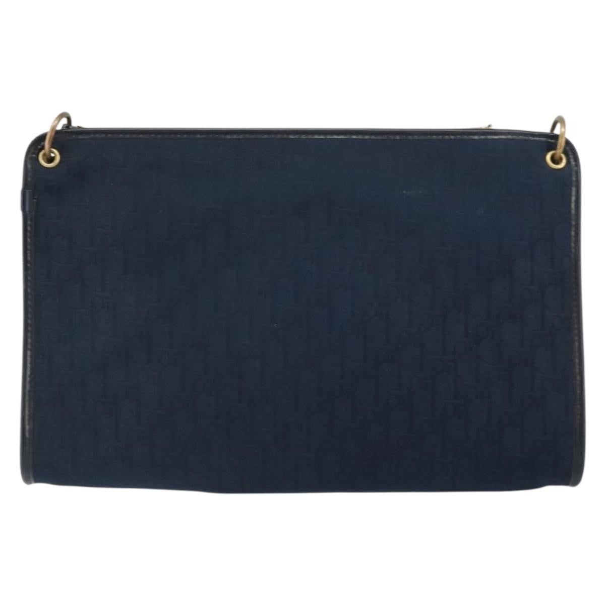 Christian Dior Vintage Cd Trotter Canvas Navy Canvas Shoulder Bag Bag (Pre-Owned)