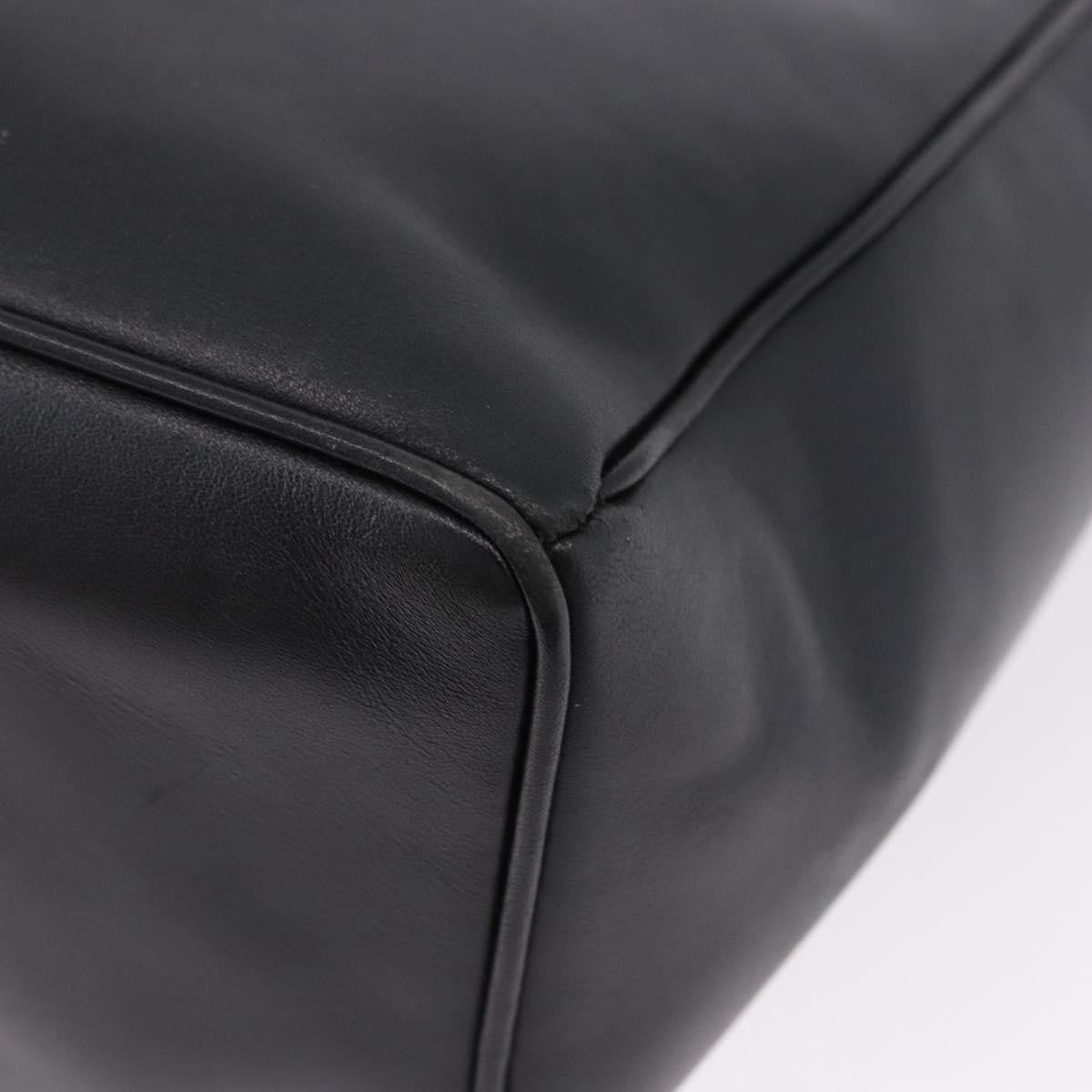 Christian Dior Vintage Tote Leather Black Leather Tote Bag Bag (Pre-Owned)