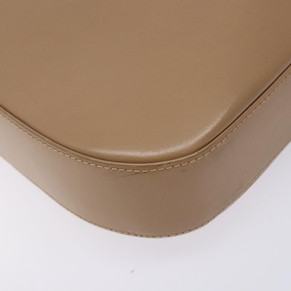 Salvatore Ferragamo Gancini Leather Beige Leather Shoulder Bag Bag (Pre-Owned)