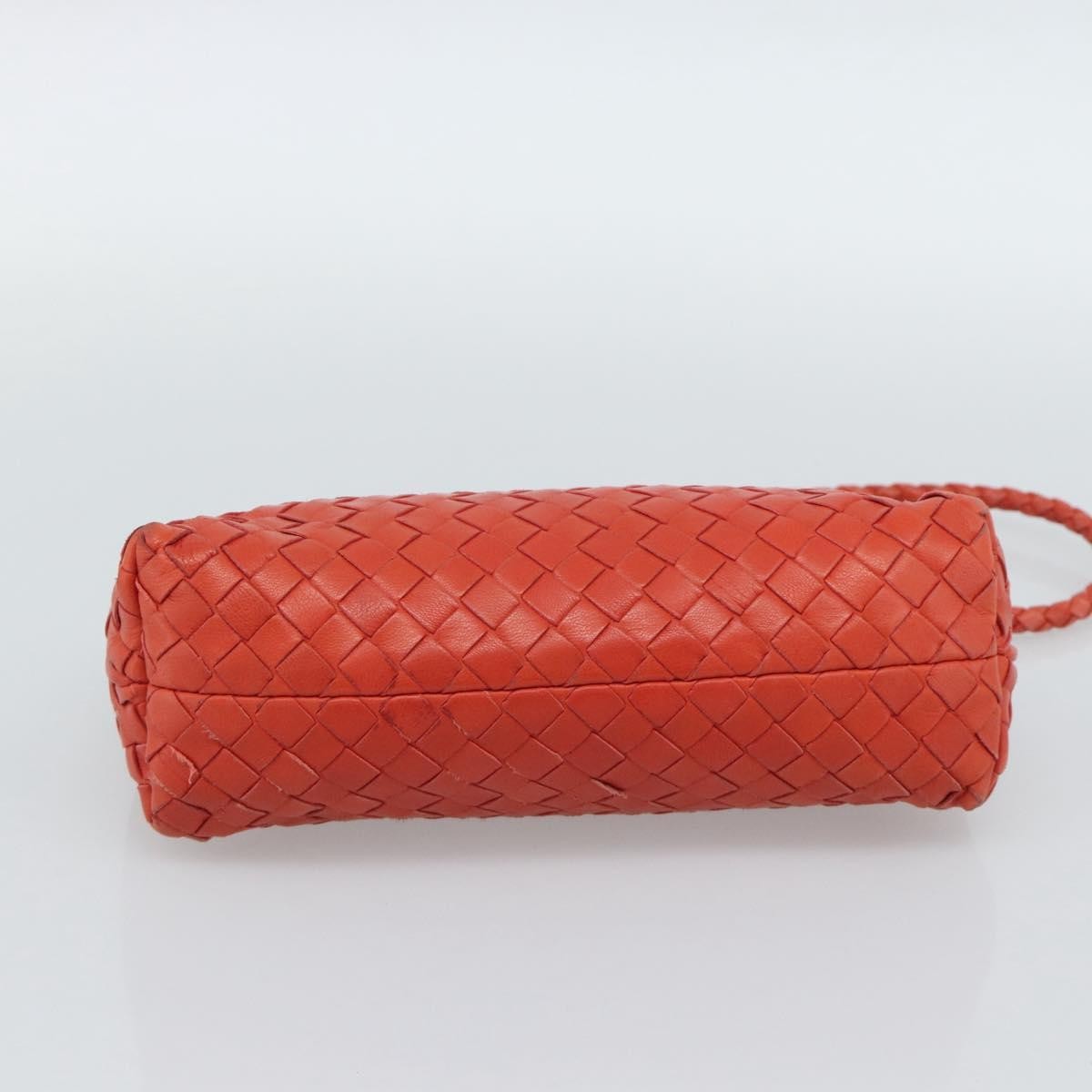 Bottega Veneta Zip Clutch Leather With Intrecciato Snakeskin Detail Red Leather Clutche & Pouche Bag (Pre-Owned)