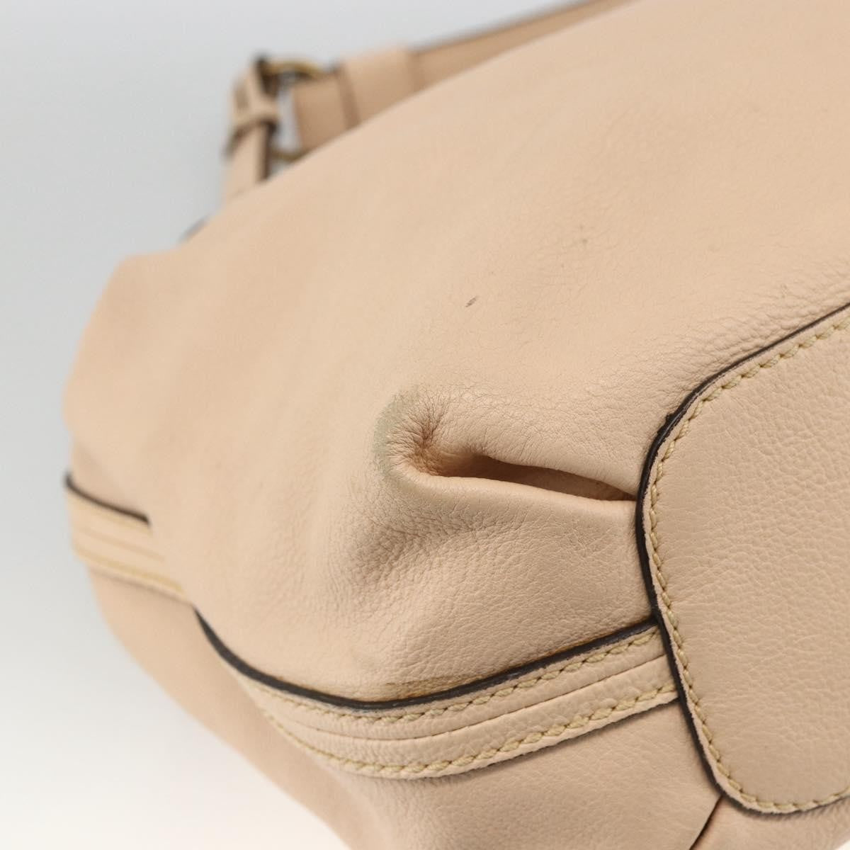 Chloe Elsie Convertible Satchel Leather Beige Leather Handbag (Pre-Owned)