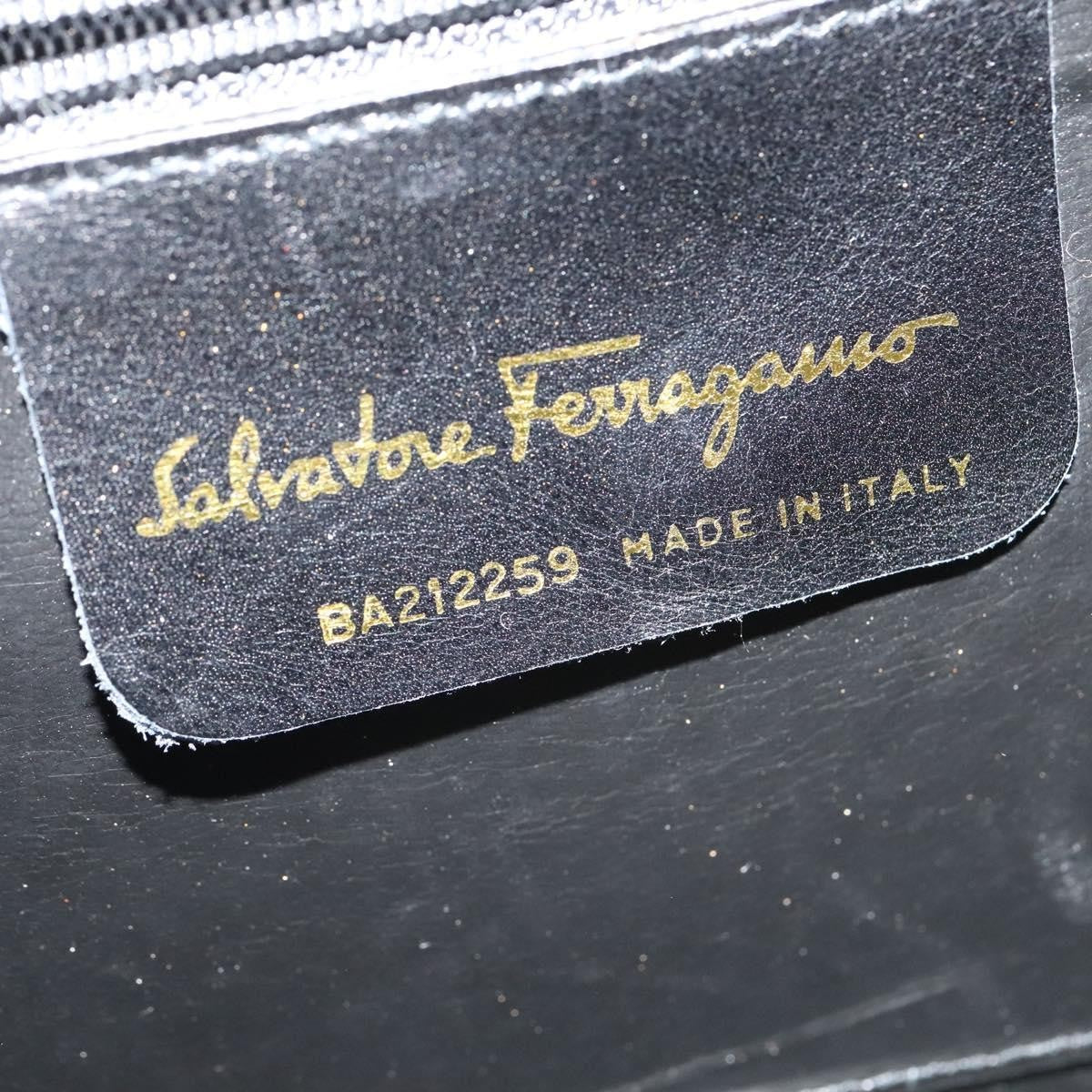 Salvatore Ferragamo Shoulder Leather Navy Leather Shoulder Bag Bag (Pre-Owned)