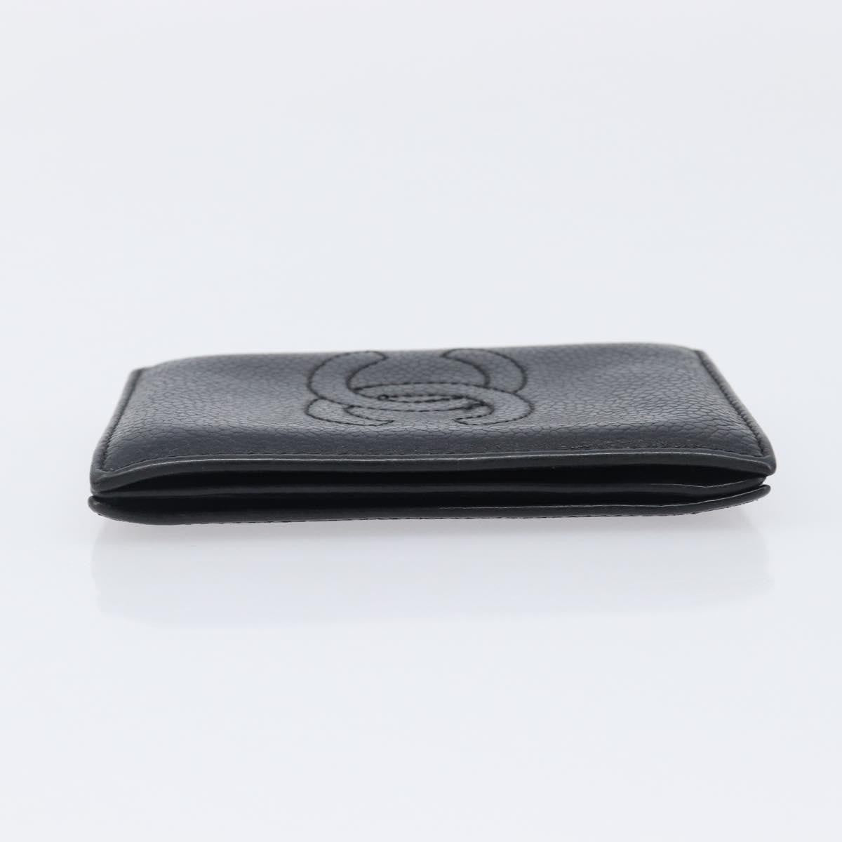 Chanel Timeless Bifold Card Case Caviar Black Leather Card Holders Accessory (Pre-Owned)