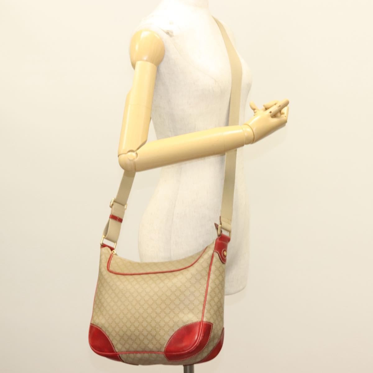 Celine Vintage Macadam Canvas And Leather Beige Canvas Bag (Pre-Owned)