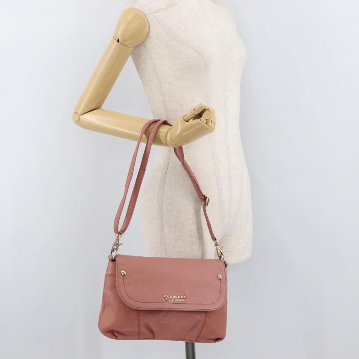 Burberry Blue Label Nylon Pink Leather Shoulder Bag Bag (Pre-Owned)