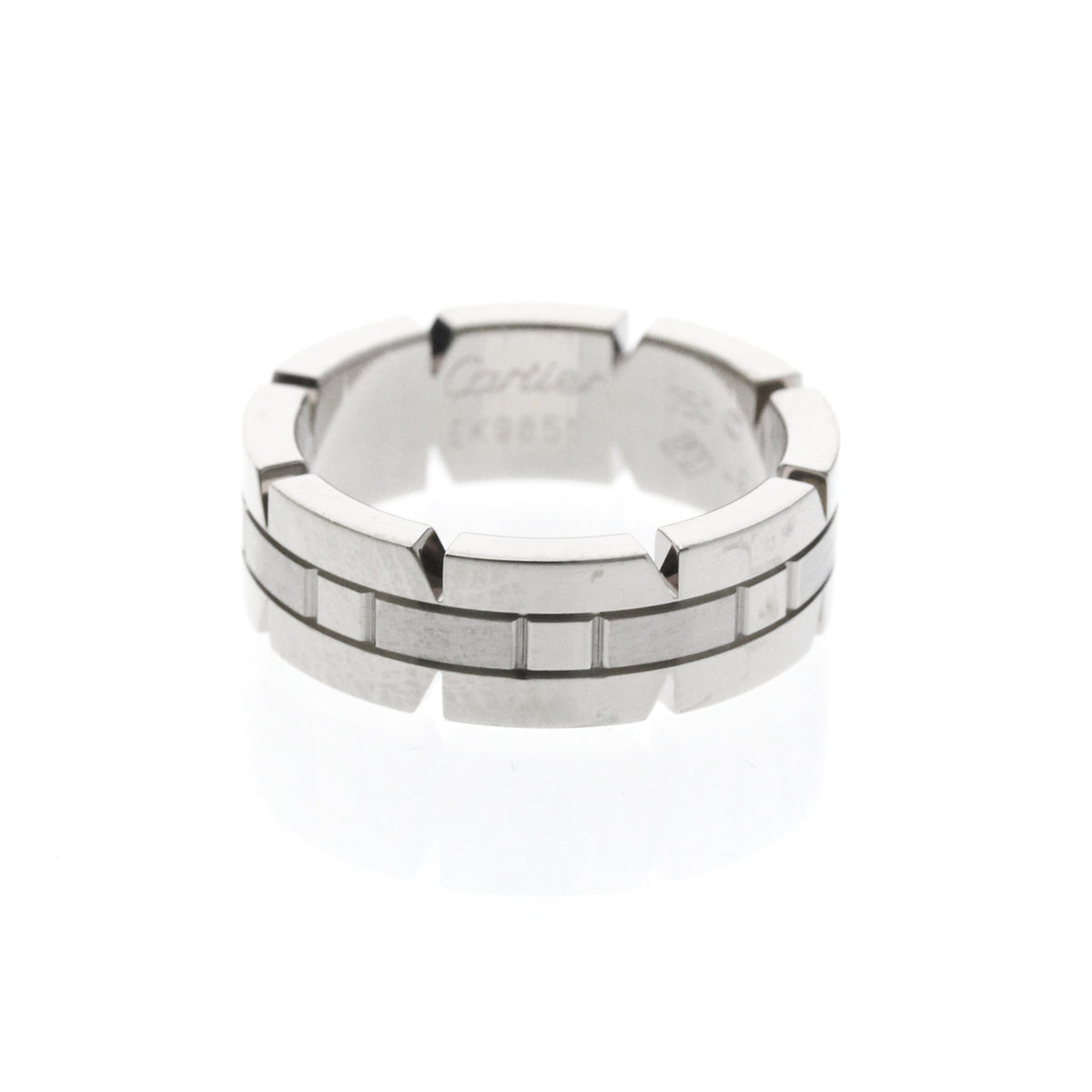 Cartier Tank Francaise 18K White Gold Silver White_Gold Ring Jewelry (Pre-Owned)