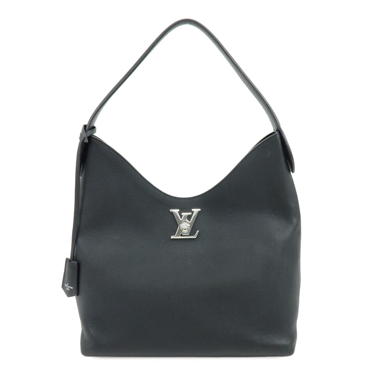 Louis Vuitton Lockme Hobo Leather Black Leather Shoulder Bag Bag (Pre-Owned)