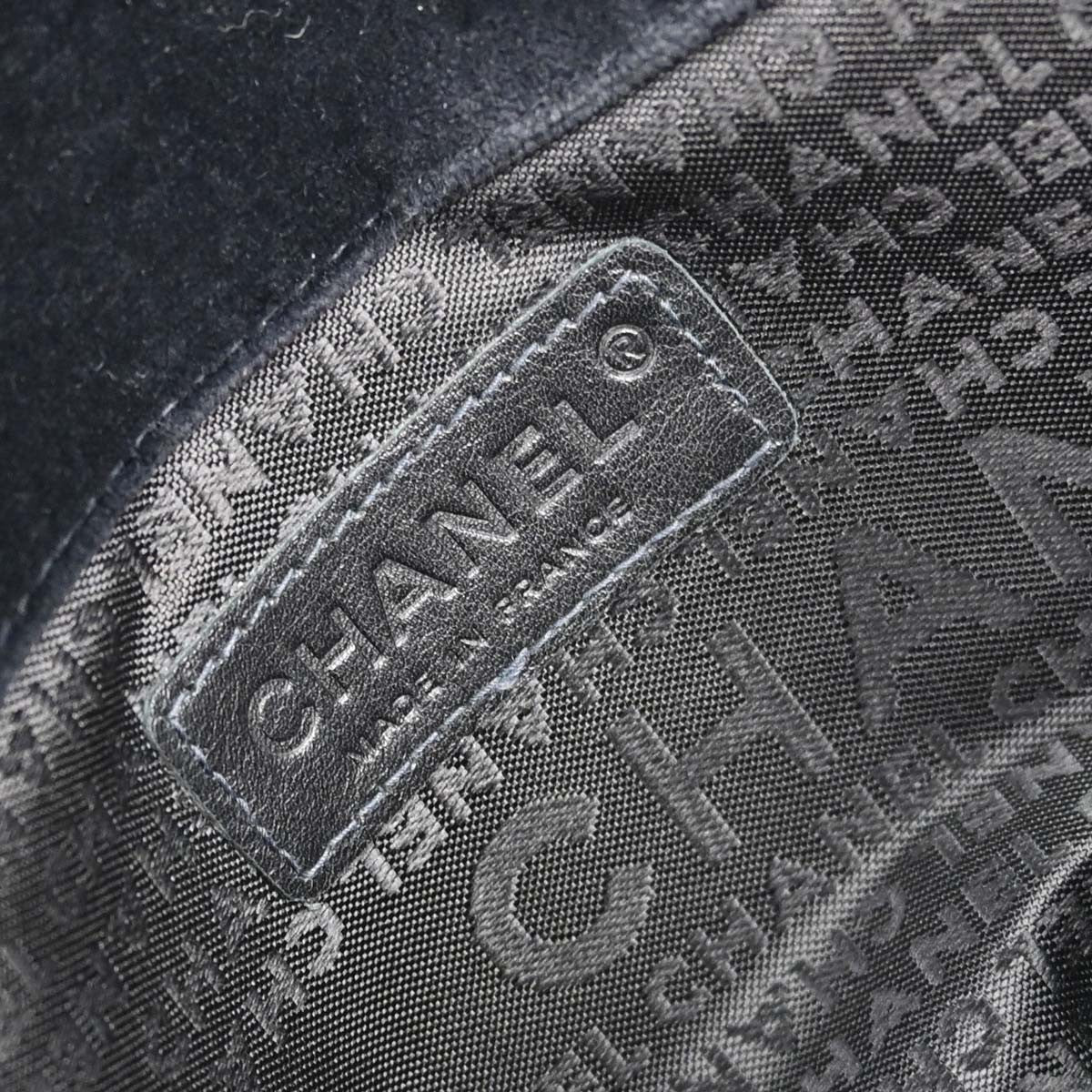 Chanel Giant Mademoiselle Lock Chain Velvet Black Velvet Shoulder Bag Bag (Pre-Owned)