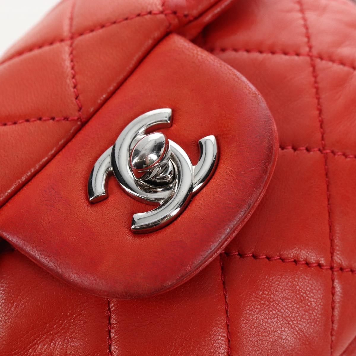 Chanel Wallet On Chain Flap Quilted Calfskin Red Leather Handbag (Pre-Owned)