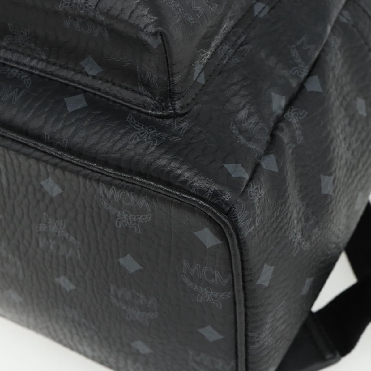 MCM Vintage Vicetos Leather Black Leather Backpack Bag (Pre-Owned)
