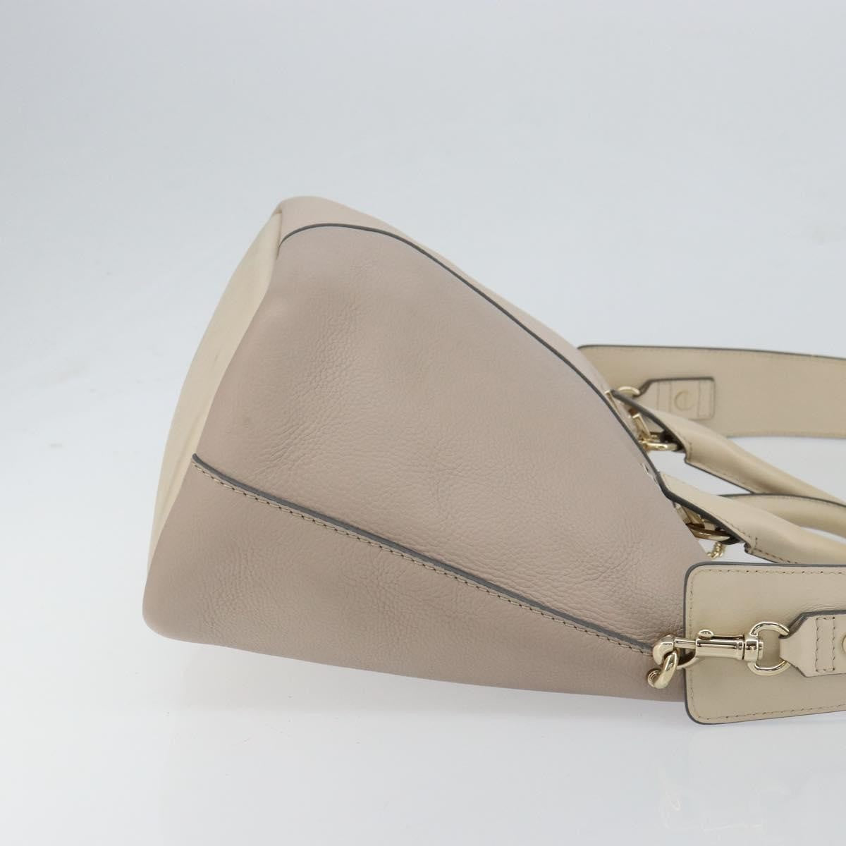 Chloe Bicolor Baylee Satchel Leather Gray Leather Handbag (Pre-Owned)
