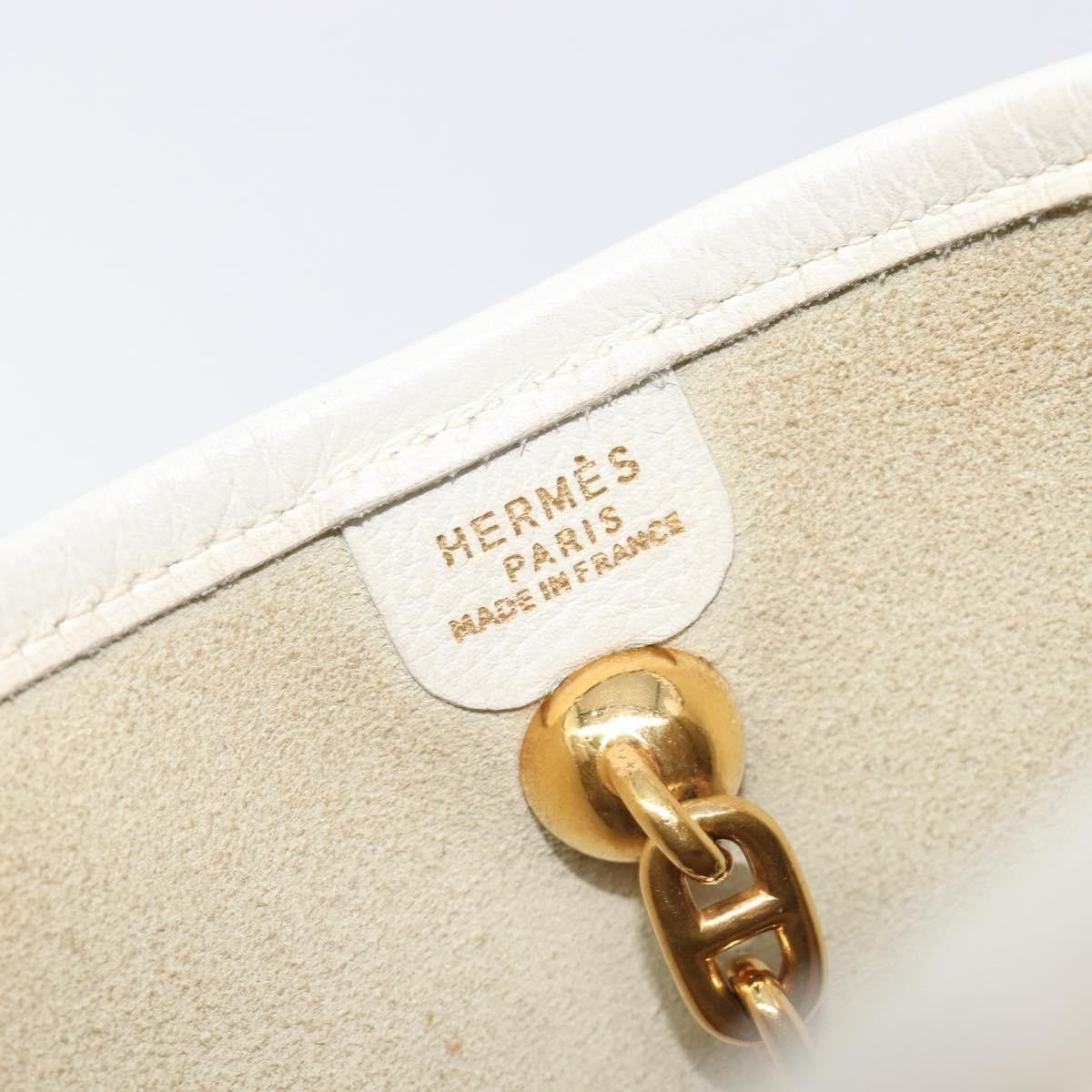 Hermes Vespa Courchevel White Leather Shoulder Bag Bag (Pre-Owned)