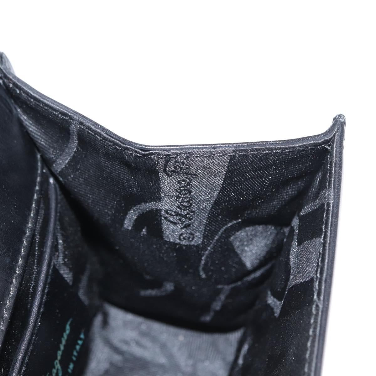 Salvatore Ferragamo Gancini Flap Leather Black Leather Shoulder Bag Bag (Pre-Owned)