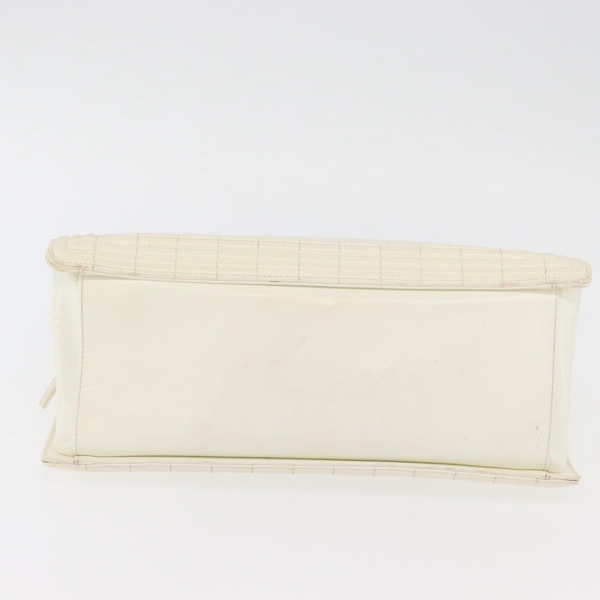 Chanel Boy Tote Glazed Calfskin White Patent_Leather Shoulder Bag Bag (Pre-Owned)