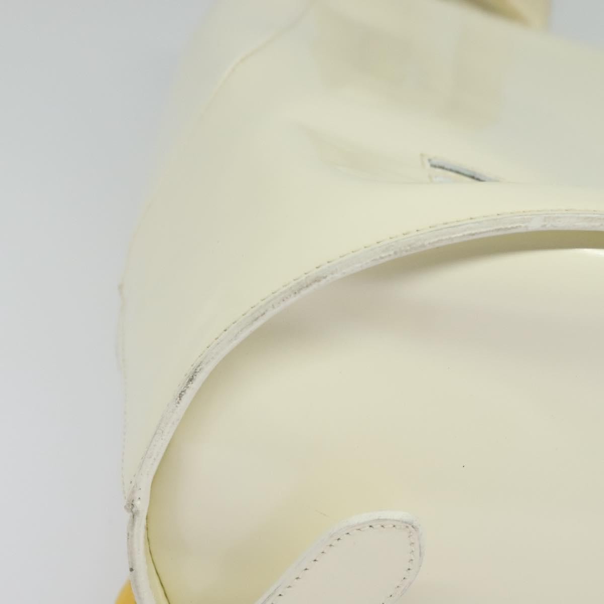 Salvatore Ferragamo Vintage Gancini Patent Leather White Patent_Leather Backpack Bag (Pre-Owned)
