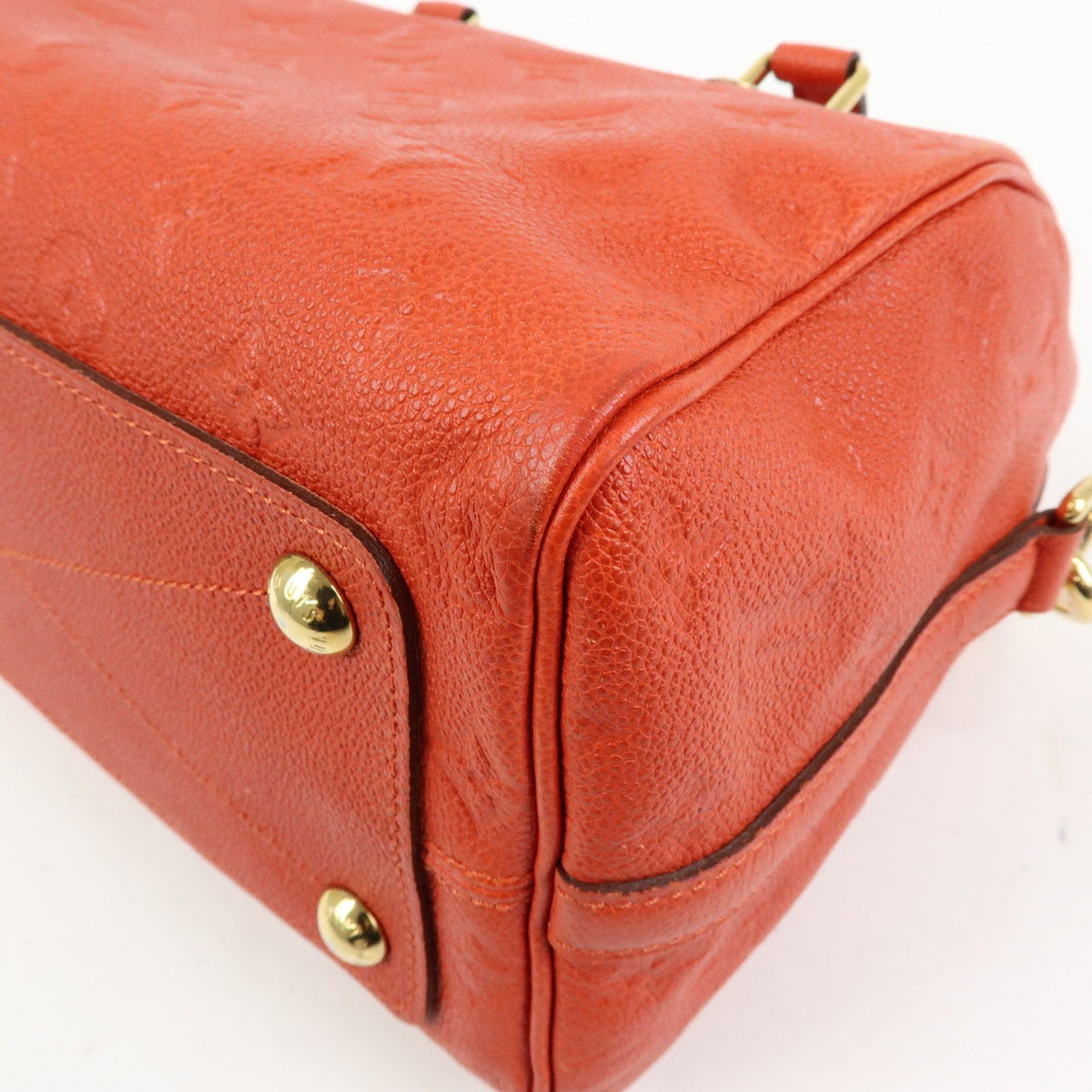 Louis Vuitton Speedy Bandouliere Monogram Empreinte Leather Orange Leather Handbag (Pre-Owned)