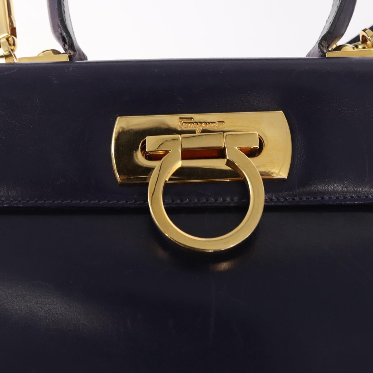Salvatore Ferragamo Convertible Top Handle Leather Purple Leather Tote Bag Bag (Pre-Owned)
