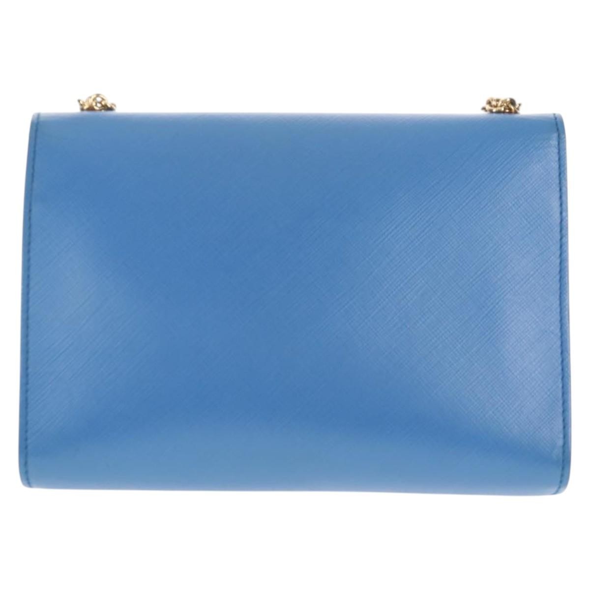 Salvatore Ferragamo Ginny Leather Blue Leather Shoulder Bag Bag (Pre-Owned)