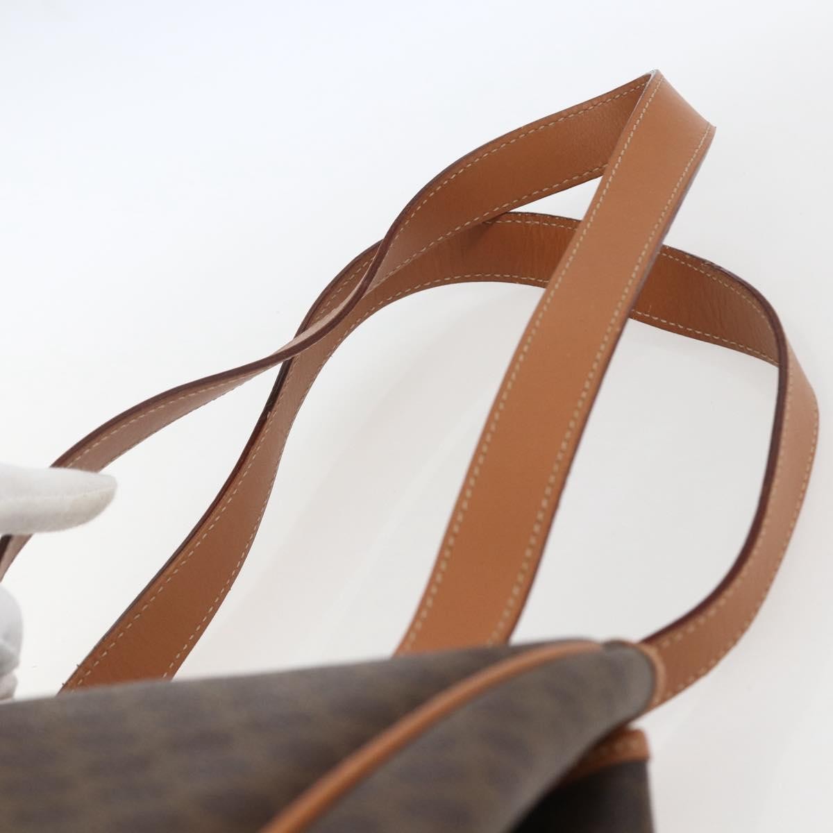 Celine Vintage Macadam Canvas And Leather Brown Canvas Shoulder Bag Bag (Pre-Owned)