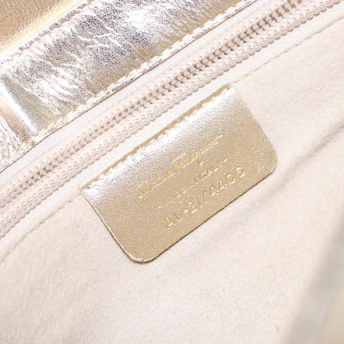 Salvatore Ferragamo Gancini Leather Gold Leather Shoulder Bag Bag (Pre-Owned)