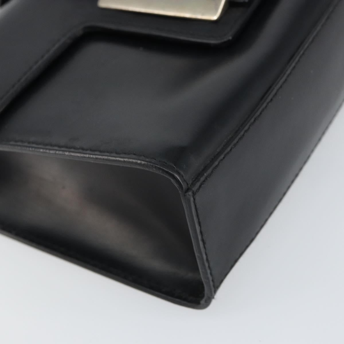 Salvatore Ferragamo Vala Leather Black Leather Handbag (Pre-Owned)
