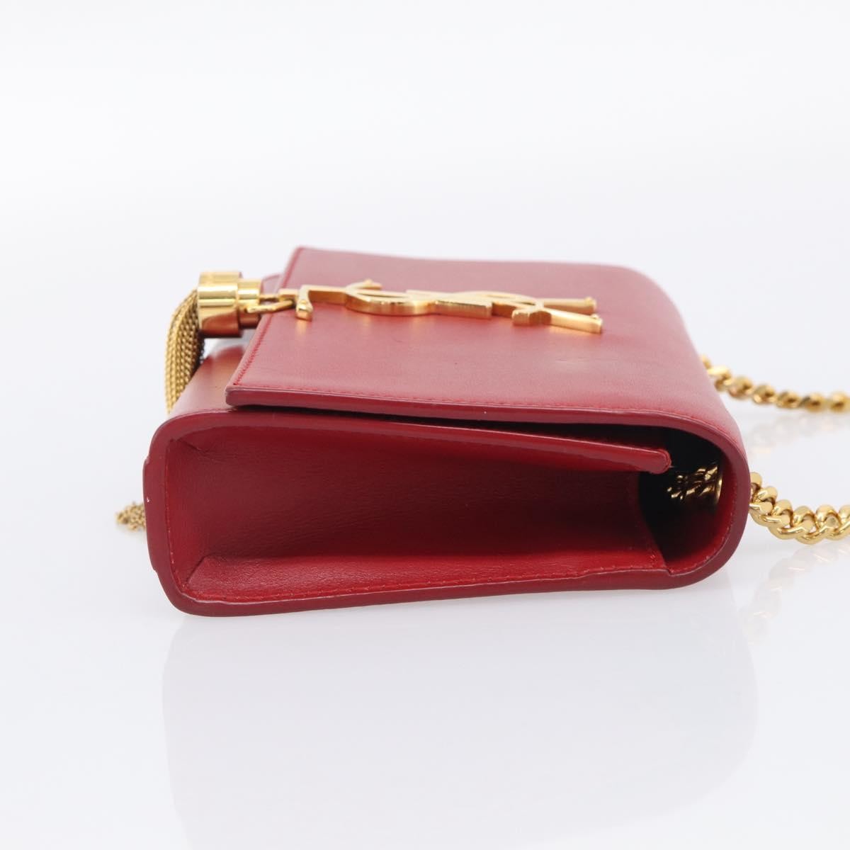 Saint Laurent Classic Monogram Leather Red Leather Crossbody Bag Bag (Pre-Owned)