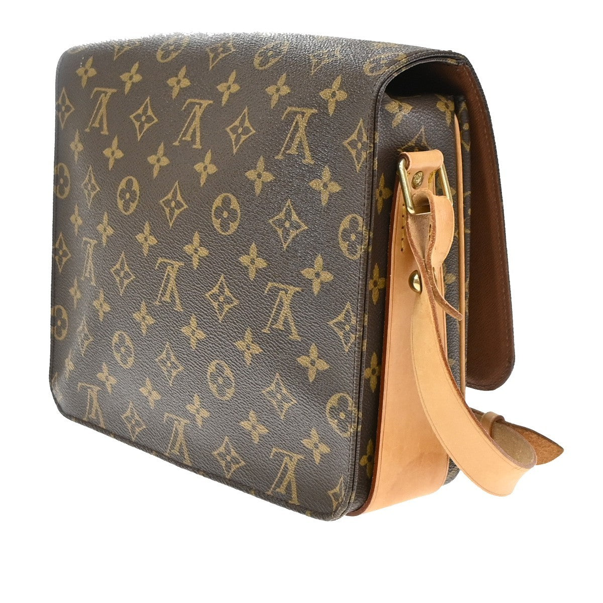Louis Vuitton Cartouchiere Monogram Canvas Brown Canvas Handbag (Pre-Owned)