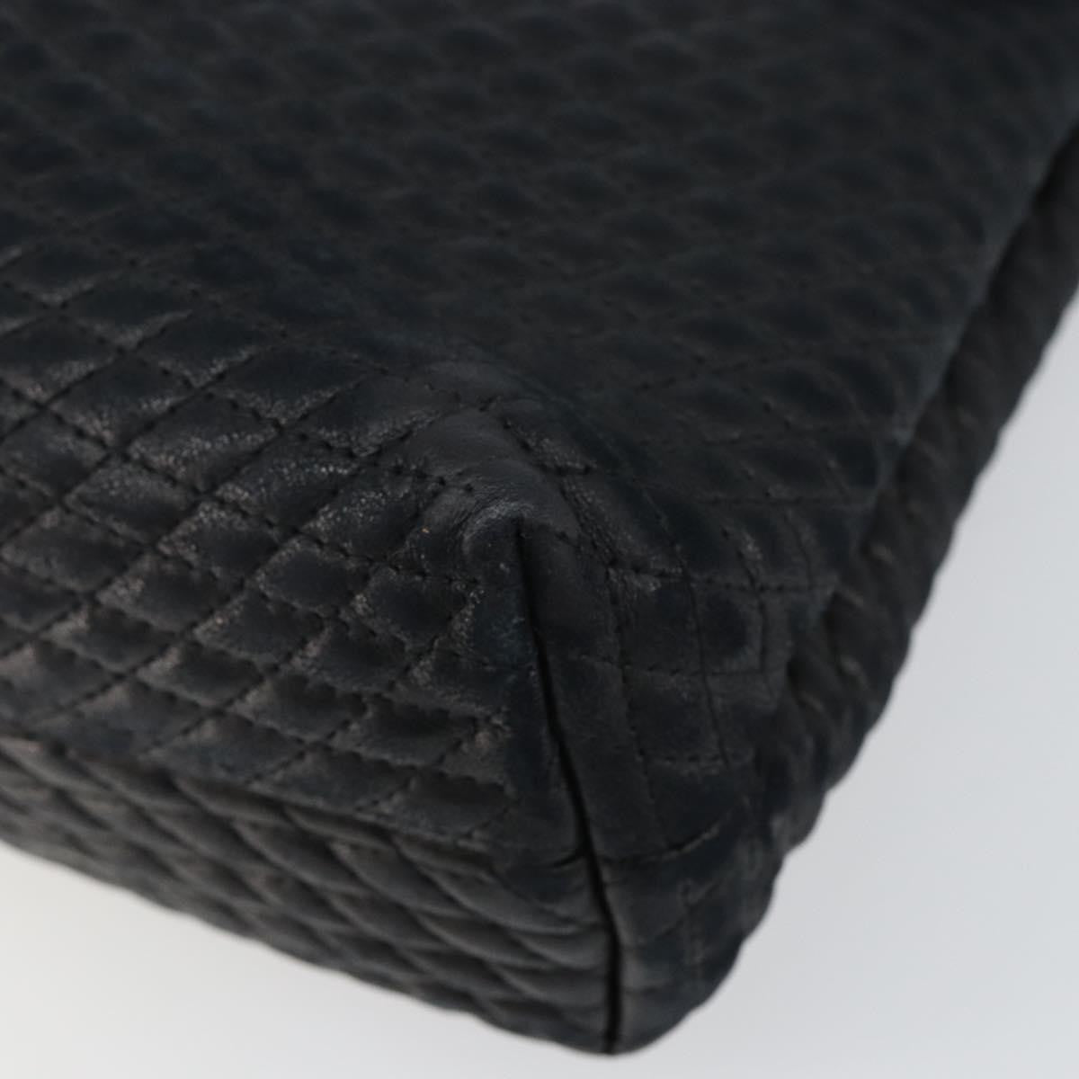 Bally Vintage Quilted Leather Black Leather Handbag (Pre-Owned)