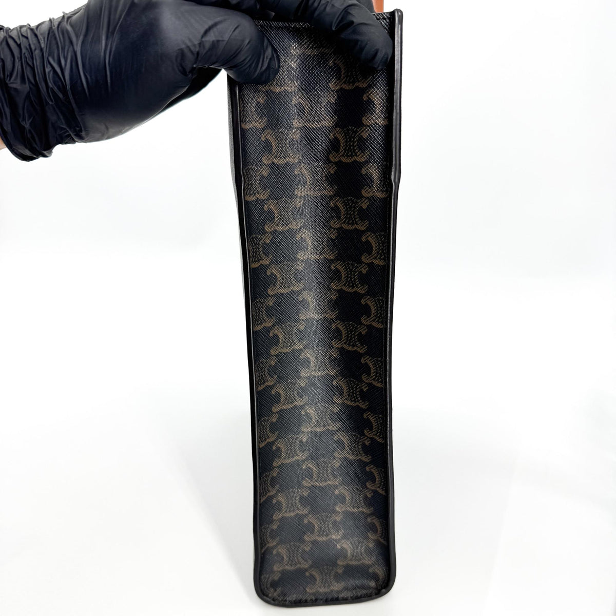 Celine Vertical Cabas Triomphe Coated Canvas Black Canvas Tote Bag Bag (Pre-Owned)