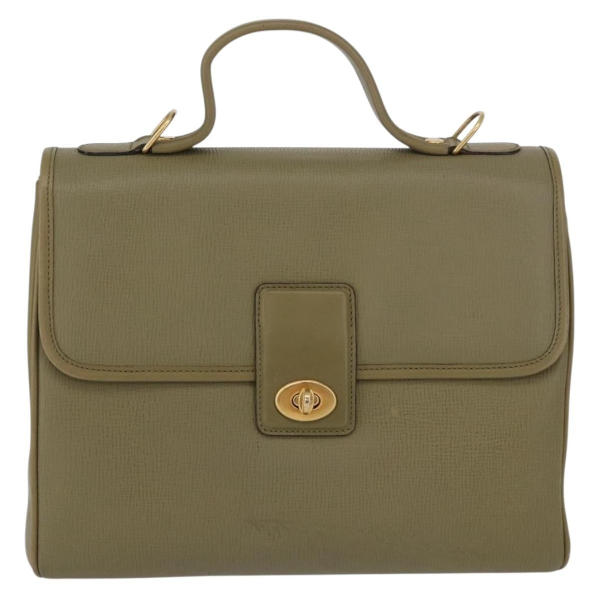 Gucci Vintage Leather Green Leather Handbag (Pre-Owned)