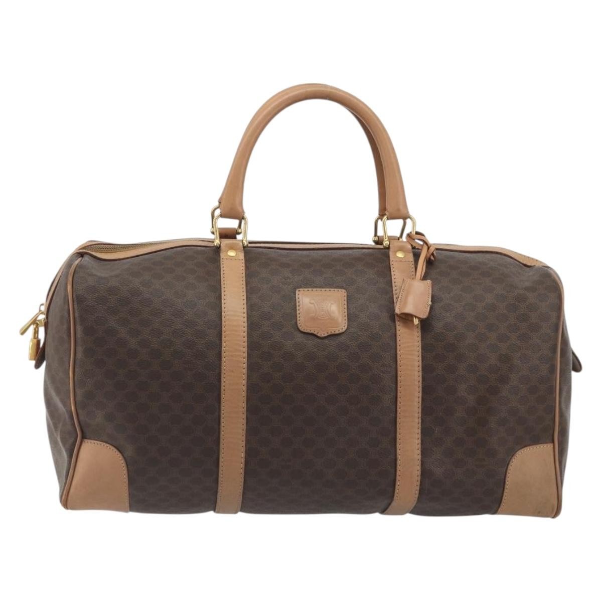 Celine Vintage Toile Triomphe Brown Canvas Travel Bag Bag (Pre-Owned)