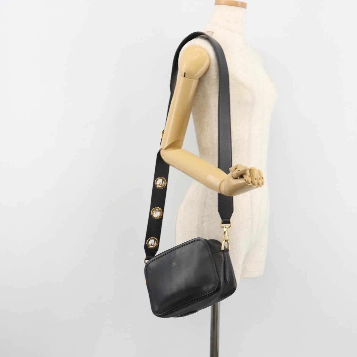 Fendi F Is Fendi Camera Leather Navy Leather Shoulder Bag Bag (Pre-Owned)