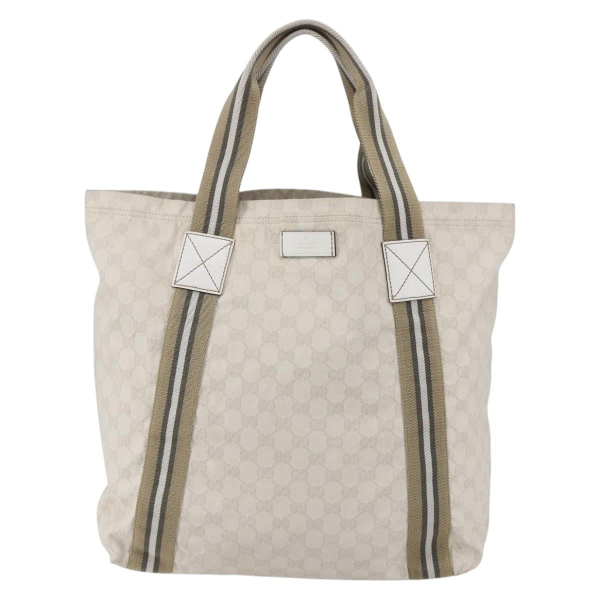 Gucci Original Web Gg Canvas Beige Canvas Tote Bag Bag (Pre-Owned)