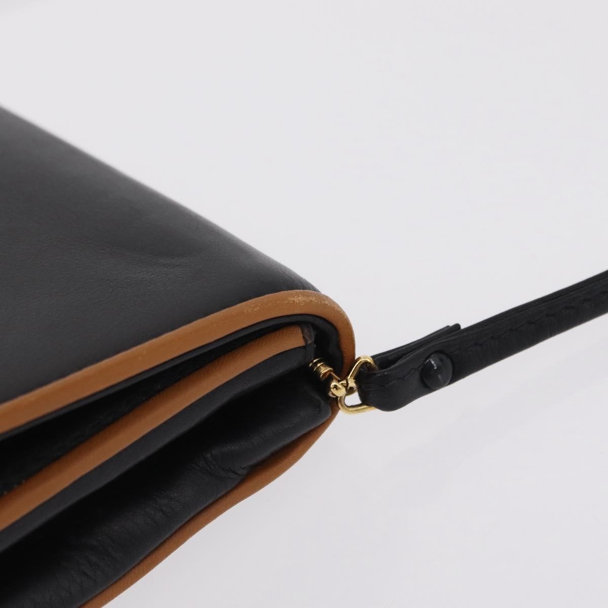 Celine Flap Shoulder Leather Black Leather Shoulder Bag Bag (Pre-Owned)