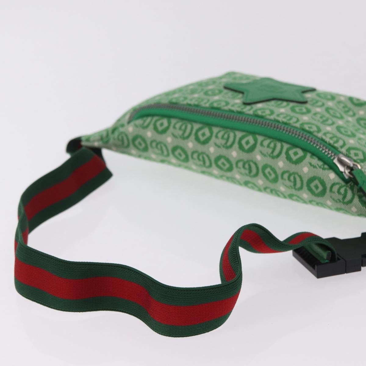 Gucci Children's Belt Gg Canvas Green Canvas Handbag (Pre-Owned)