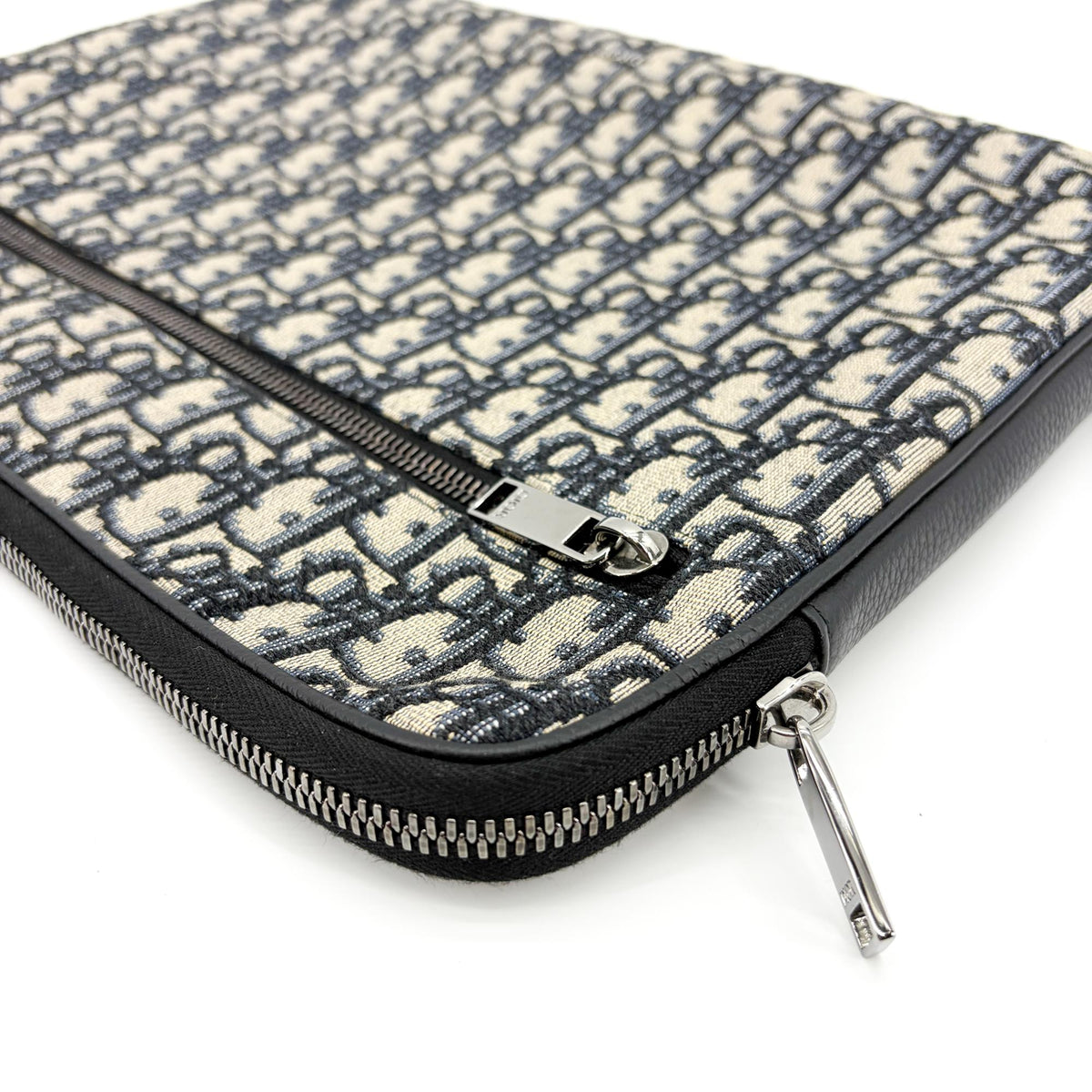 Christian Dior A4 Zip Oblique Canvas Beige Canvas Clutche & Pouche Bag (Pre-Owned)
