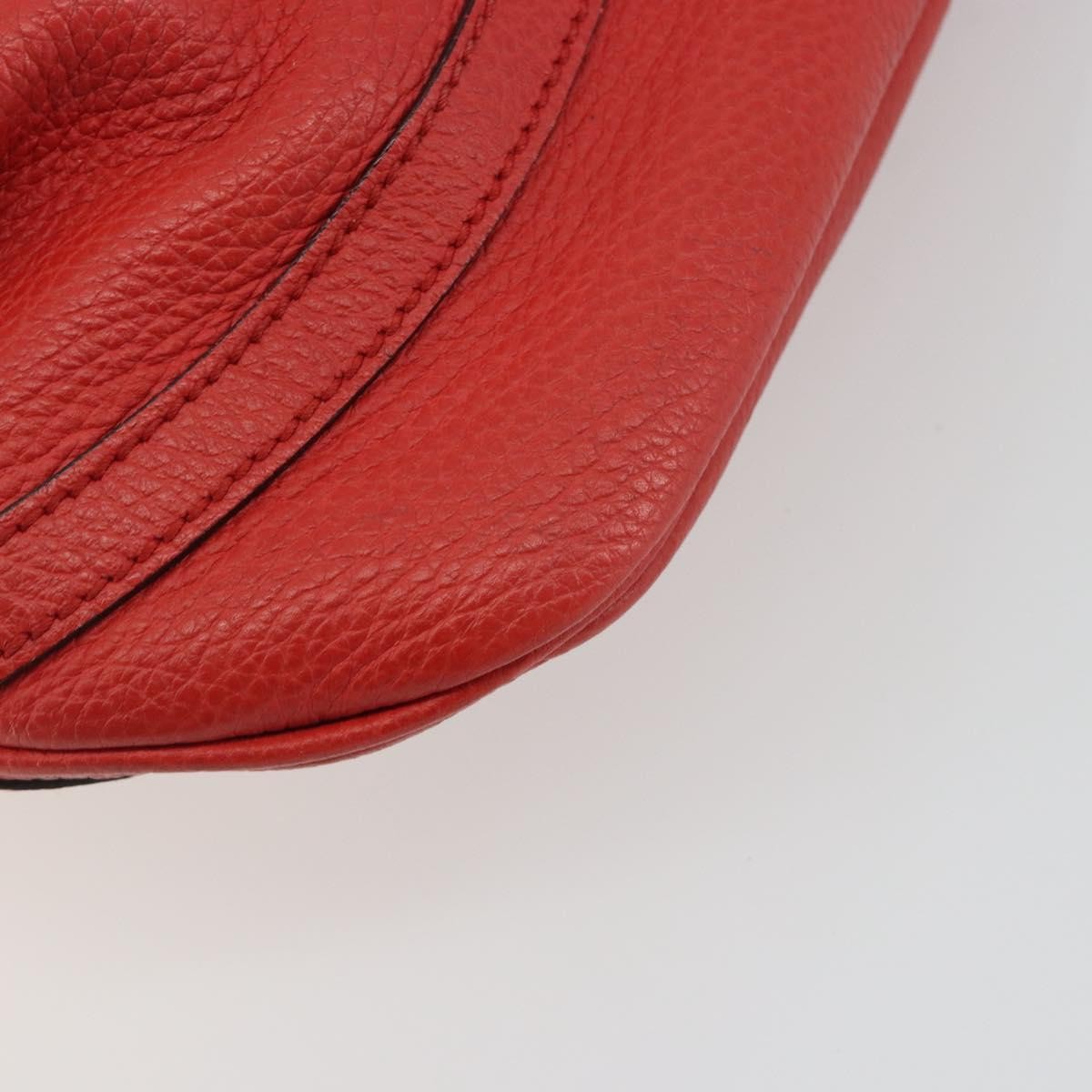 Gucci Abbey Leather Red Leather Shoulder Bag Bag (Pre-Owned)