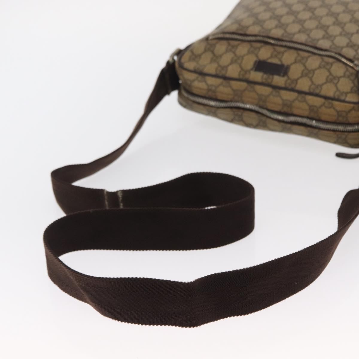 Gucci Front Zip Messenger Gg Coated Canvas Beige Canvas Shoulder Bag Bag (Pre-Owned)