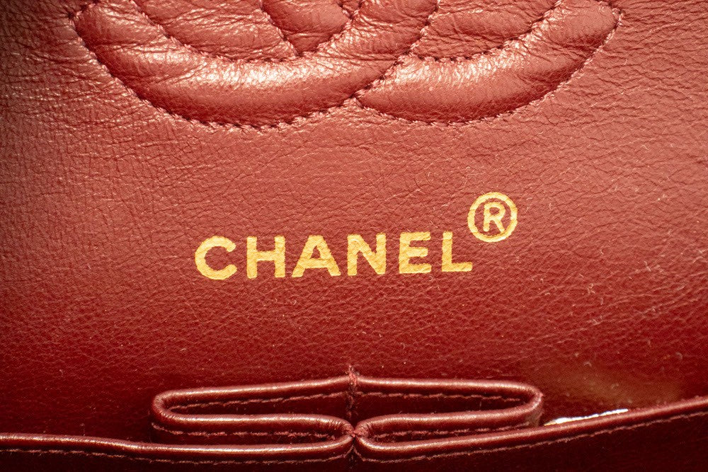 Chanel Vintage Classic Double Flap Quilted Lambskin Black Leather Shoulder Bag Bag (Pre-Owned)