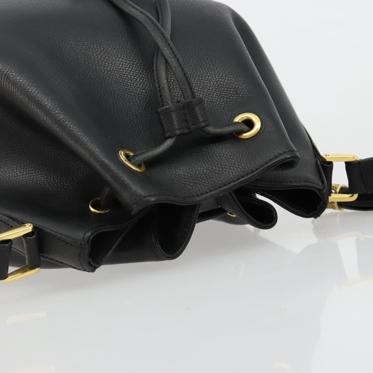 Valentino Garavani Vintage Leather Black Leather Shoulder Bag Bag (Pre-Owned)