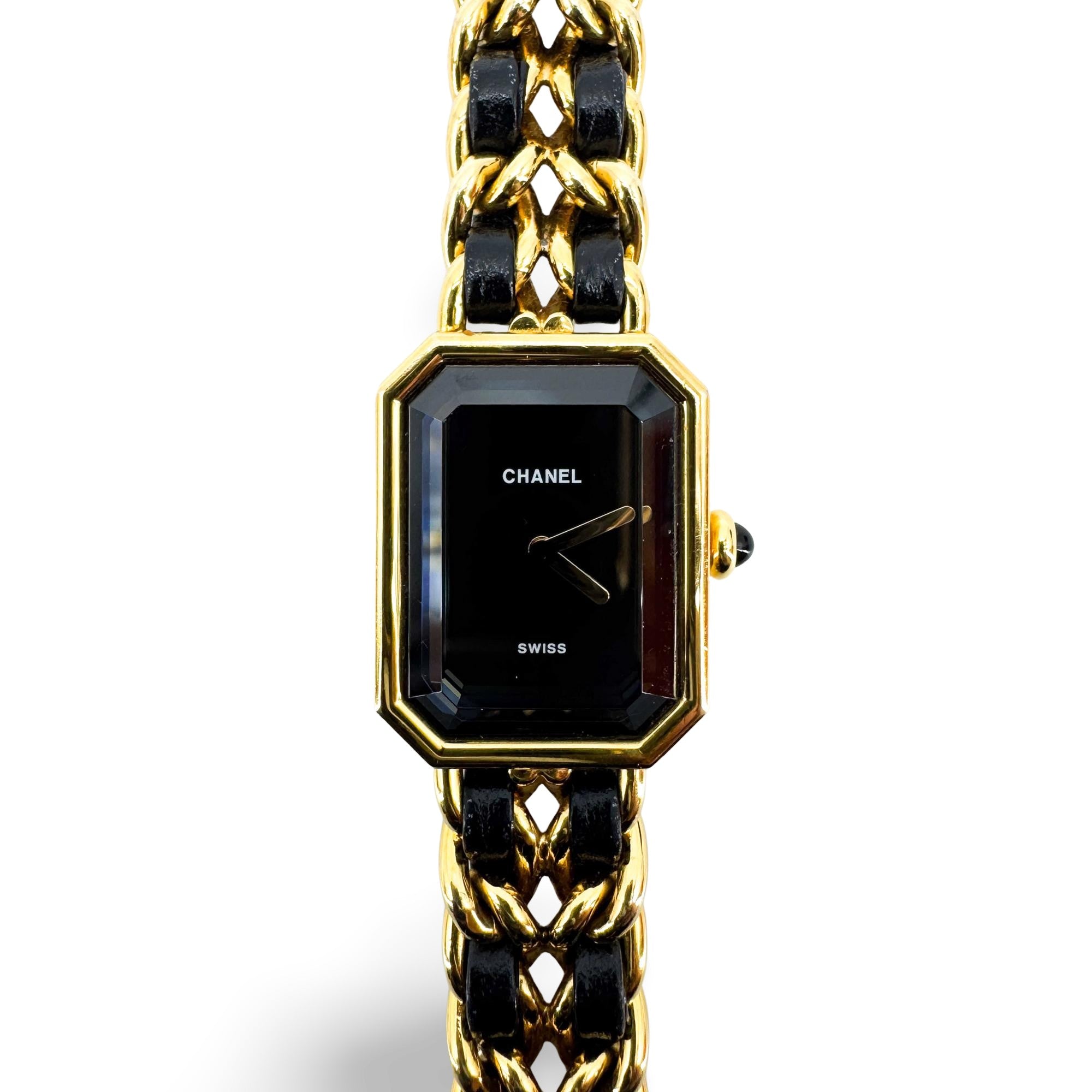 Chanel Premiere Rock Quartz Plated Metal And Leather Watch (Pre-Owned)