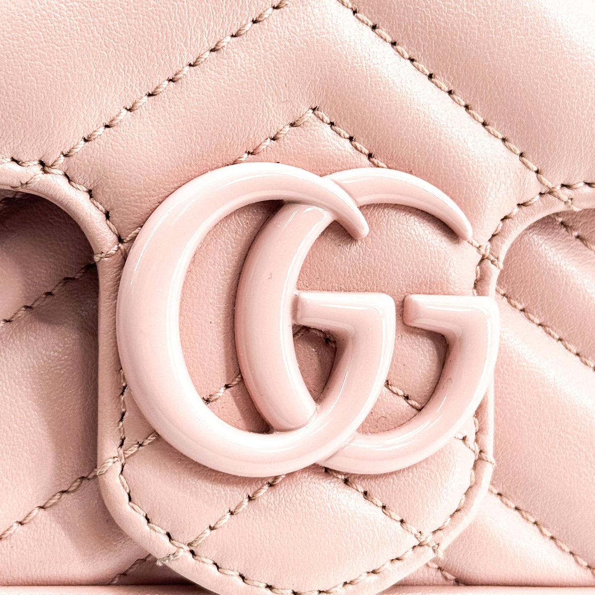 Gucci Gg Marmont Flap Matelasse Leather Pink Leather Handbag (Pre-Owned)