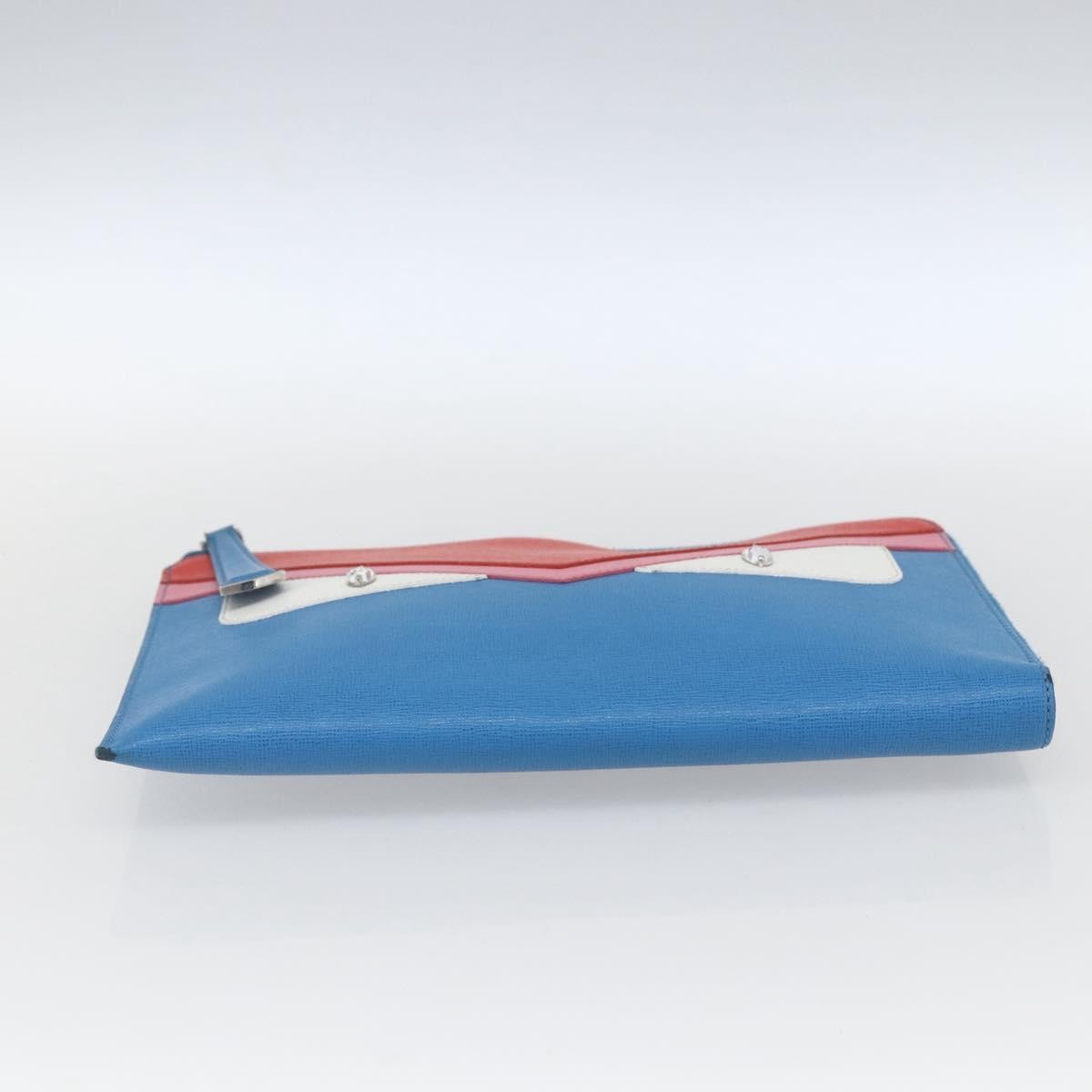 Fendi Monster Clutch Leather Blue Leather Clutche & Pouche Bag (Pre-Owned)