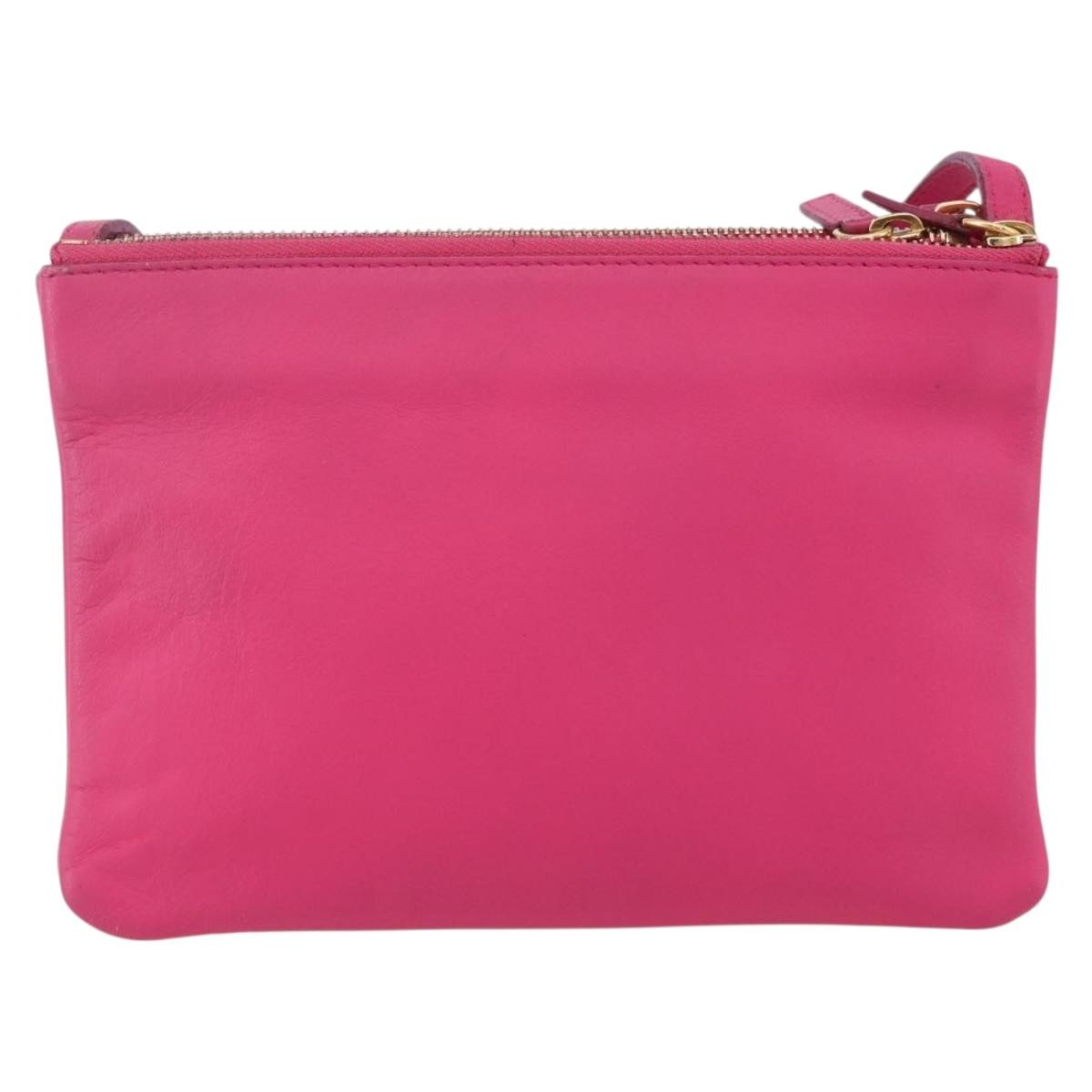 Celine Trio Leather Pink Leather Shoulder Bag Bag (Pre-Owned)