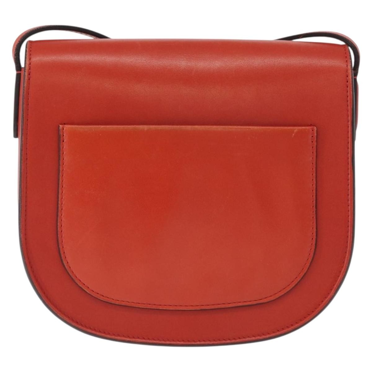 Celine Trotteur Messenger Calfskin Orange Leather Shoulder Bag Bag (Pre-Owned)